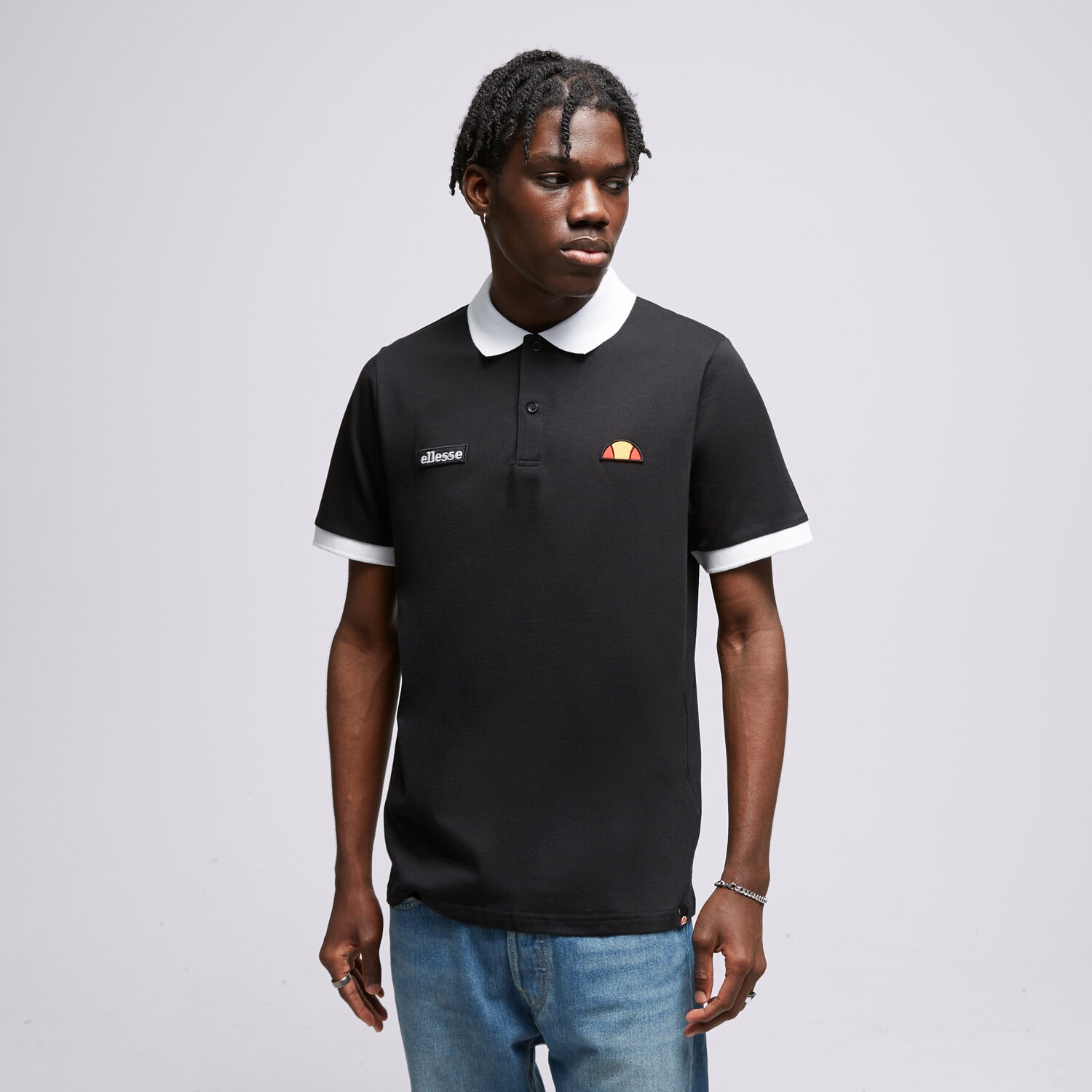 Koszulka, t-shirt sportowy męski ELLESSE POLO LESSEPSIA POLO BLK SHR1004011 CZARNY