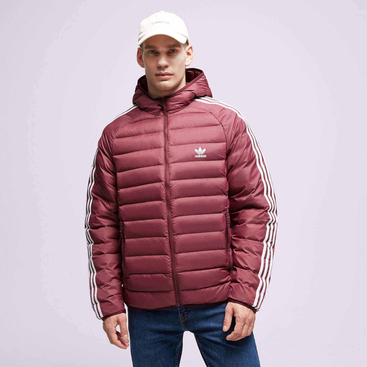 Kurtka zimowa męska ADIDAS KURTKA PUCHOWA PAD HOODED PUFF IL2567 BORDOWY