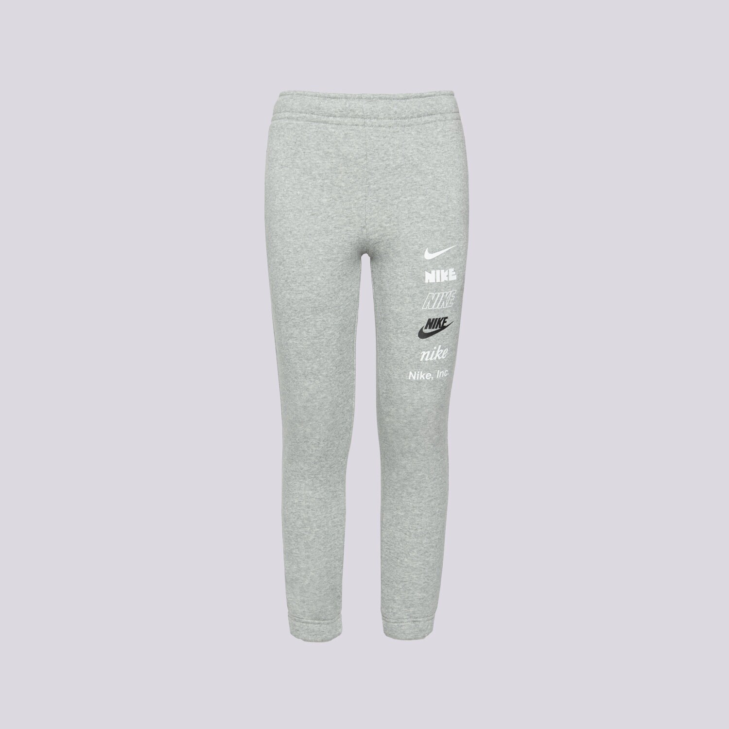 Sportowe spodnie dziecięce NIKE SPODNIE MLOGO FLC PNT DGH PANTS DX5160-063 SZARY