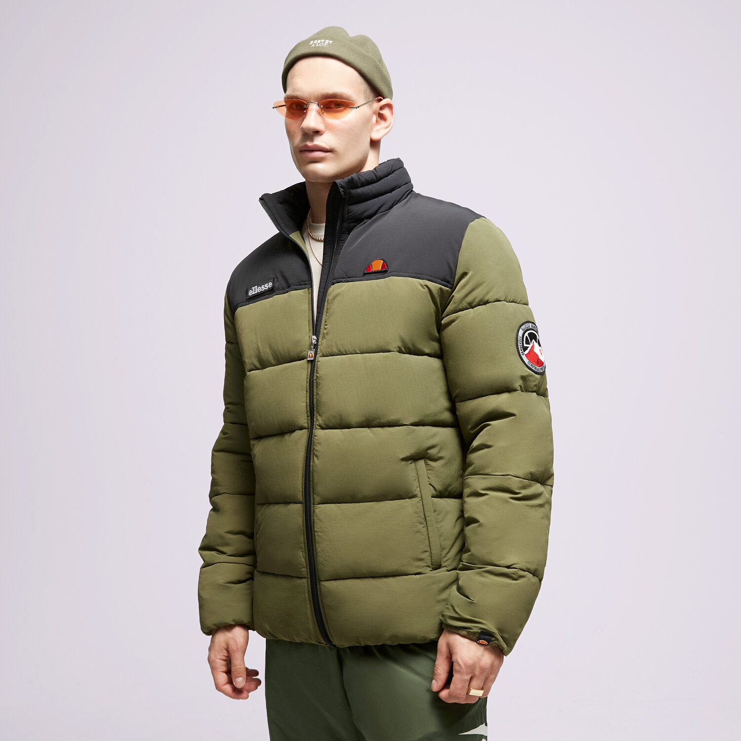 Kurtka zimowa męska ELLESSE KURTKA ZIMOWA NEBULA KHA/BLK PADDED JACKET SHR12789531 KHAKI