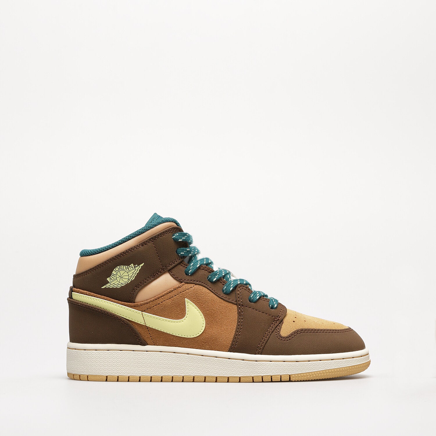 Buty sneakersy dla dzieci AIR JORDAN 1 MID SE DZ6335-200 BRĄZOWY