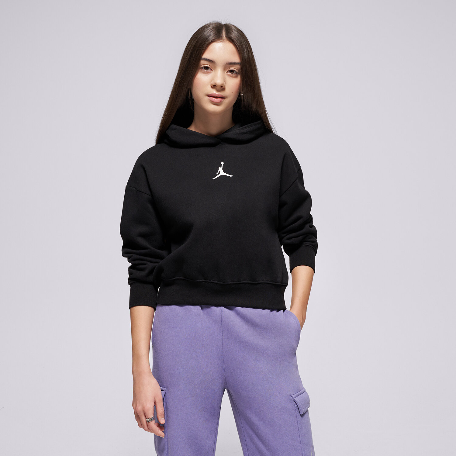 Sportowa bluza dziecięca JORDAN BLUZA Z KAPTUREM JDG ICON PLAY U 45C695-023 CZARNY