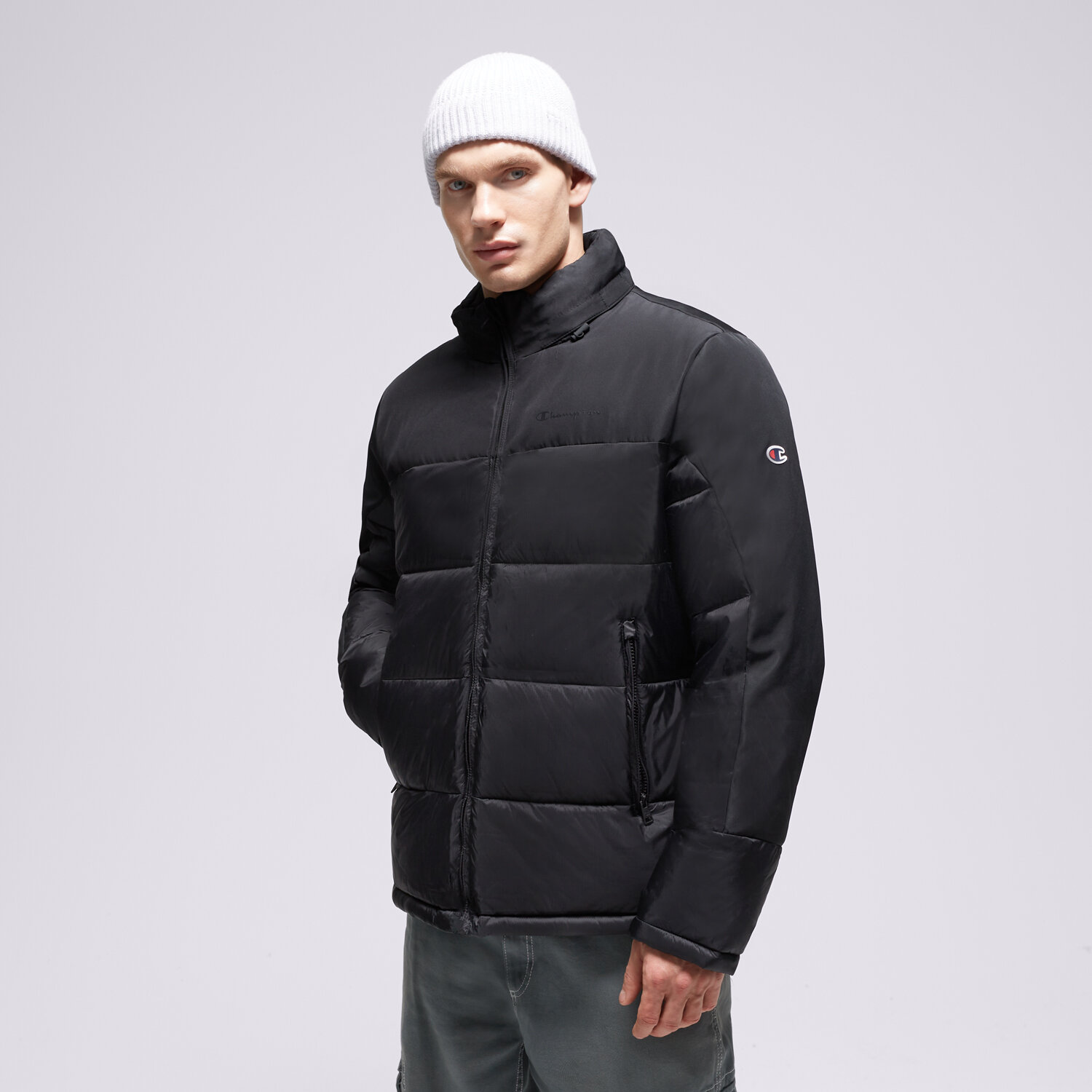 Kurtka zimowa męska CHAMPION KURTKA PUCHOWA JACKET 219191KK001 CZARNY