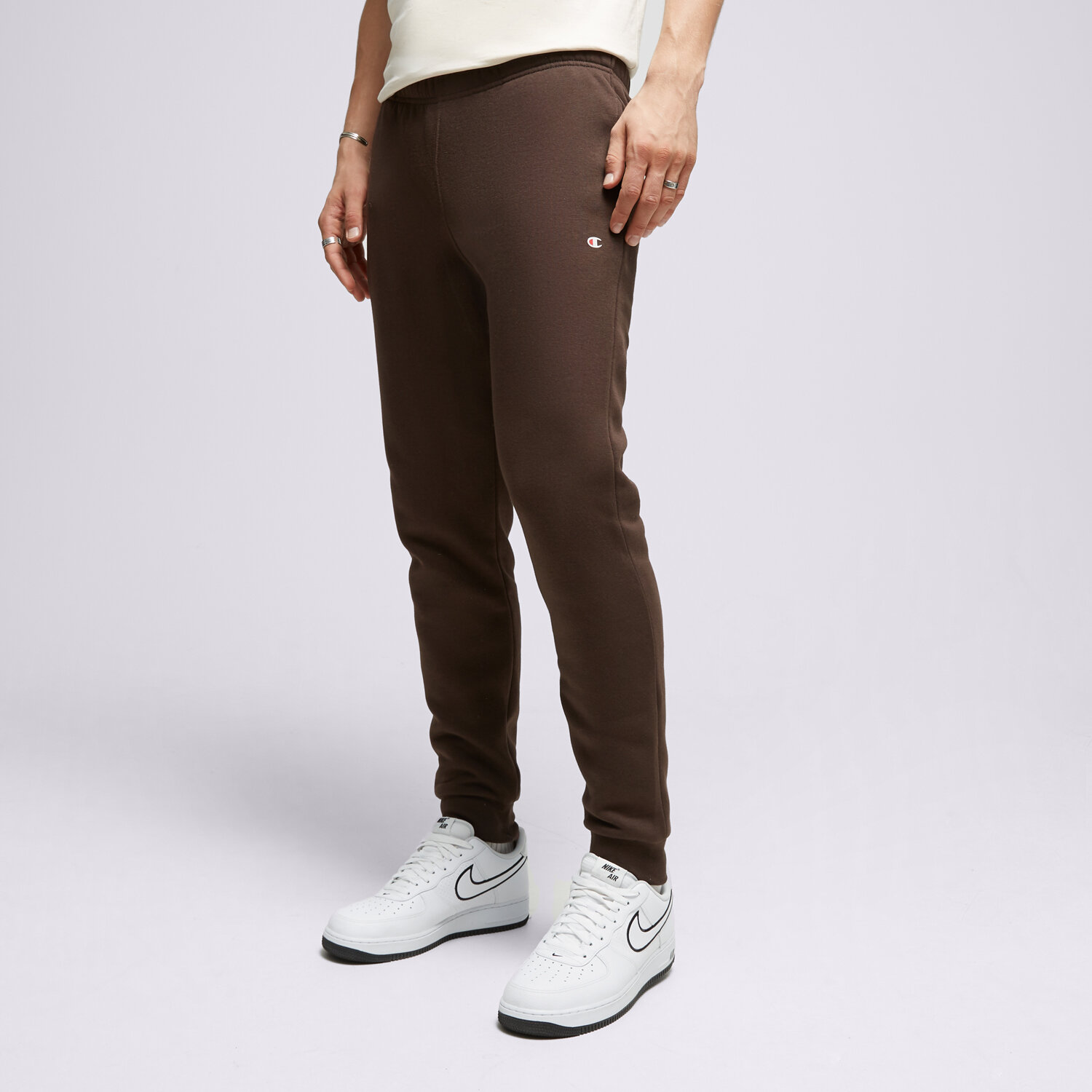 Spodnie sportowe męskie CHAMPION SPODNIE RIB CUFF PANTS 218341MS548 BRĄZOWY
