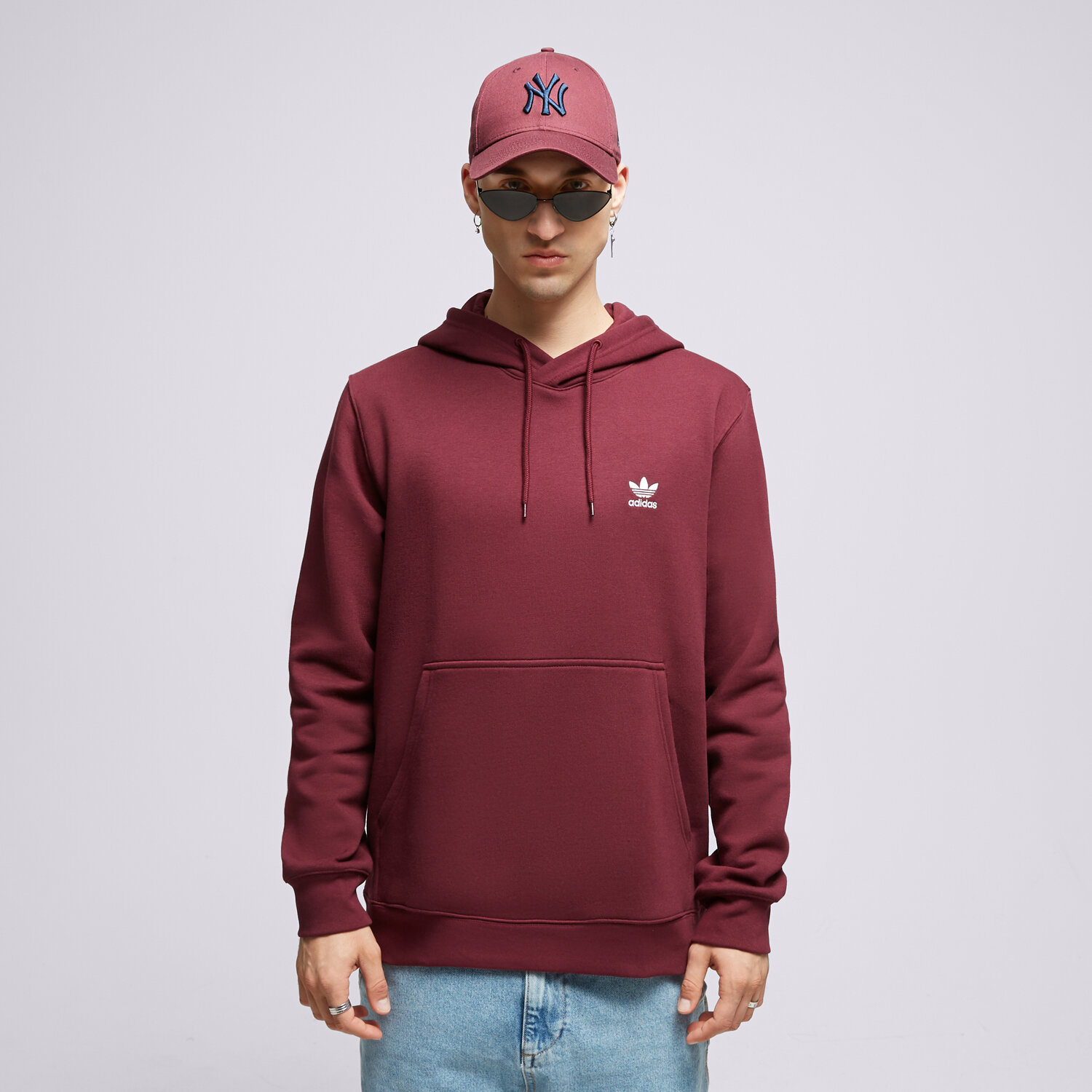 Bluza męska ADIDAS BLUZA Z KAPTUREM ESSENTIAL HOODY II5792 BORDOWY
