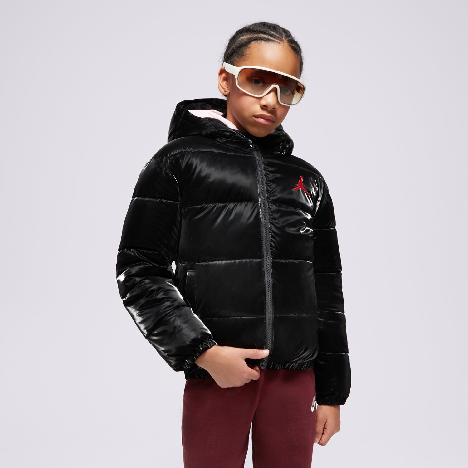 Dziecięca kurtka przejściowa (wiosenna/jesienna) JORDAN KURTKA ZIMOWA JDG BOXY FIT GIRL 45C483-023 CZARNY