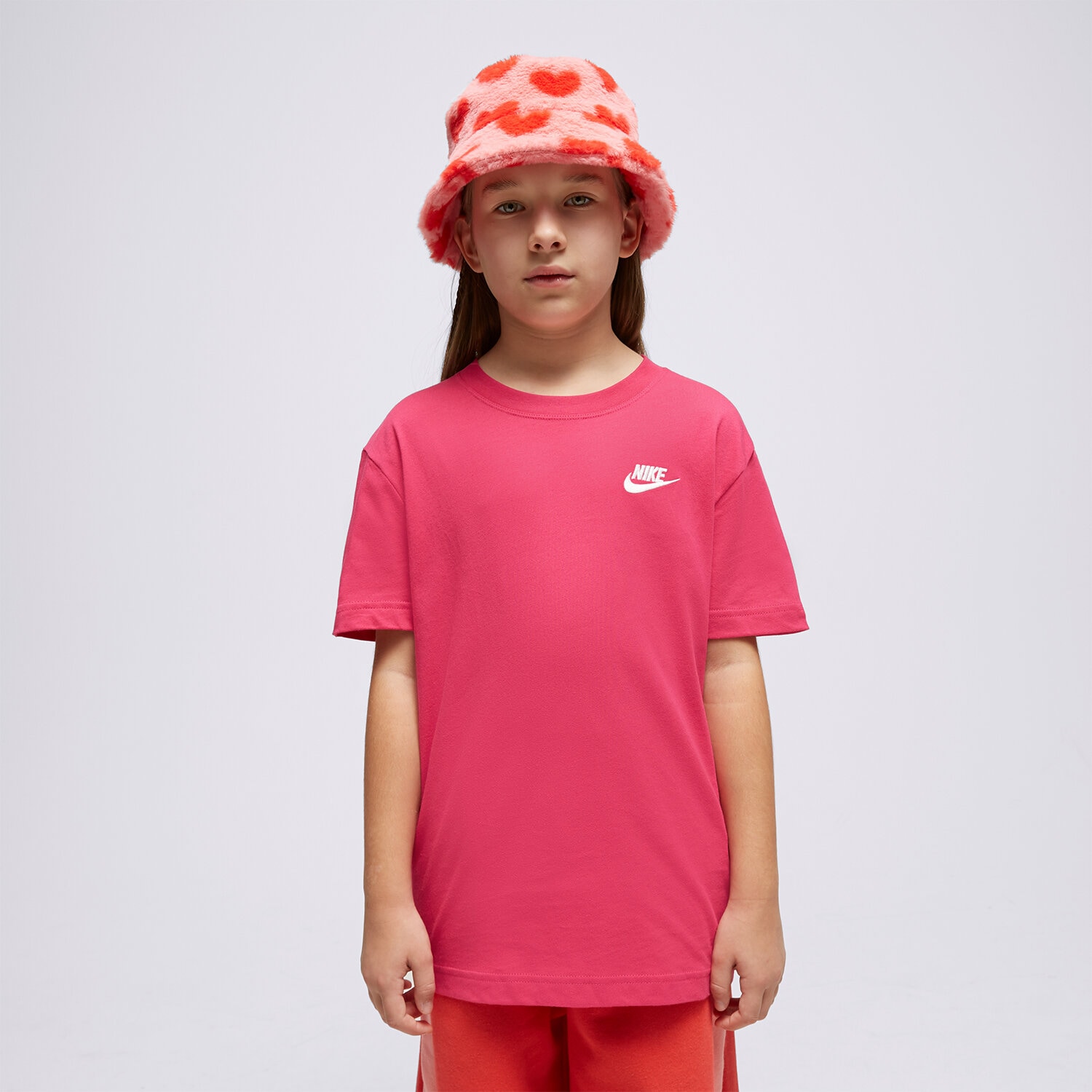 Koszulka, t-shirt dla dzieci NIKE T SHIRT G NSW TEE CLUB SS GIRL FD0927-615 RÓŻOWY
