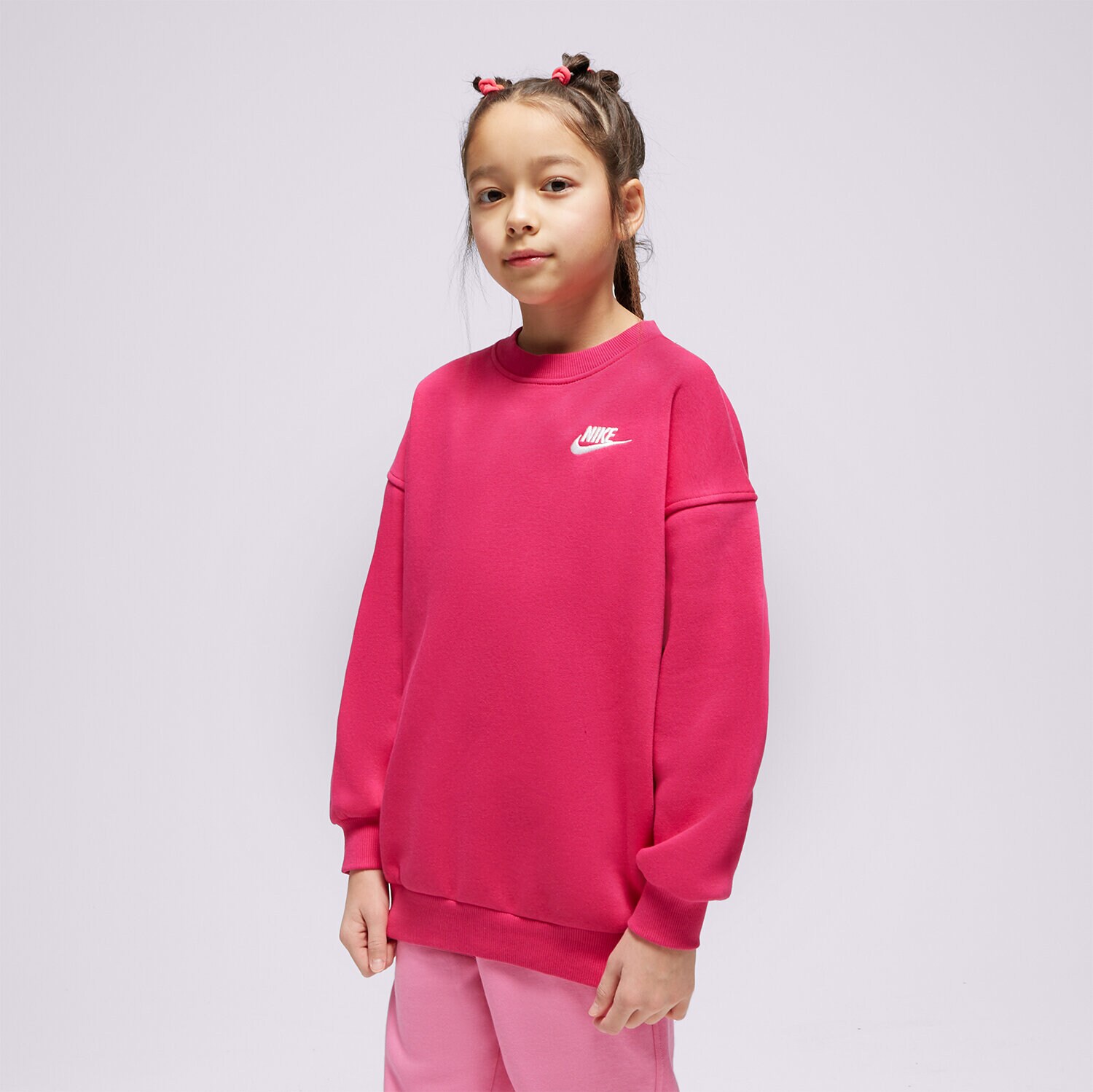 Sportowa bluza dziecięca NIKE BLUZA G NSW CLUB FLC OVRSZD LBR GIRL FD2923-615 RÓŻOWY