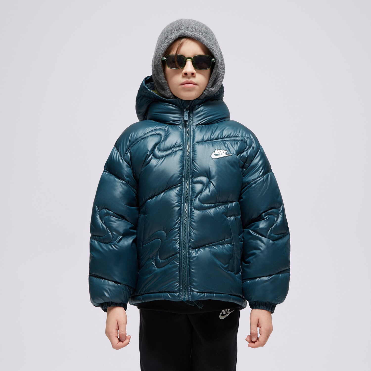 Dziecięca kurtka przejściowa (wiosenna/jesienna) NIKE KURTKA ZIMOWA K NSW TF RPL HGH SNFL UNISEX FD2841-328 ZIELONY