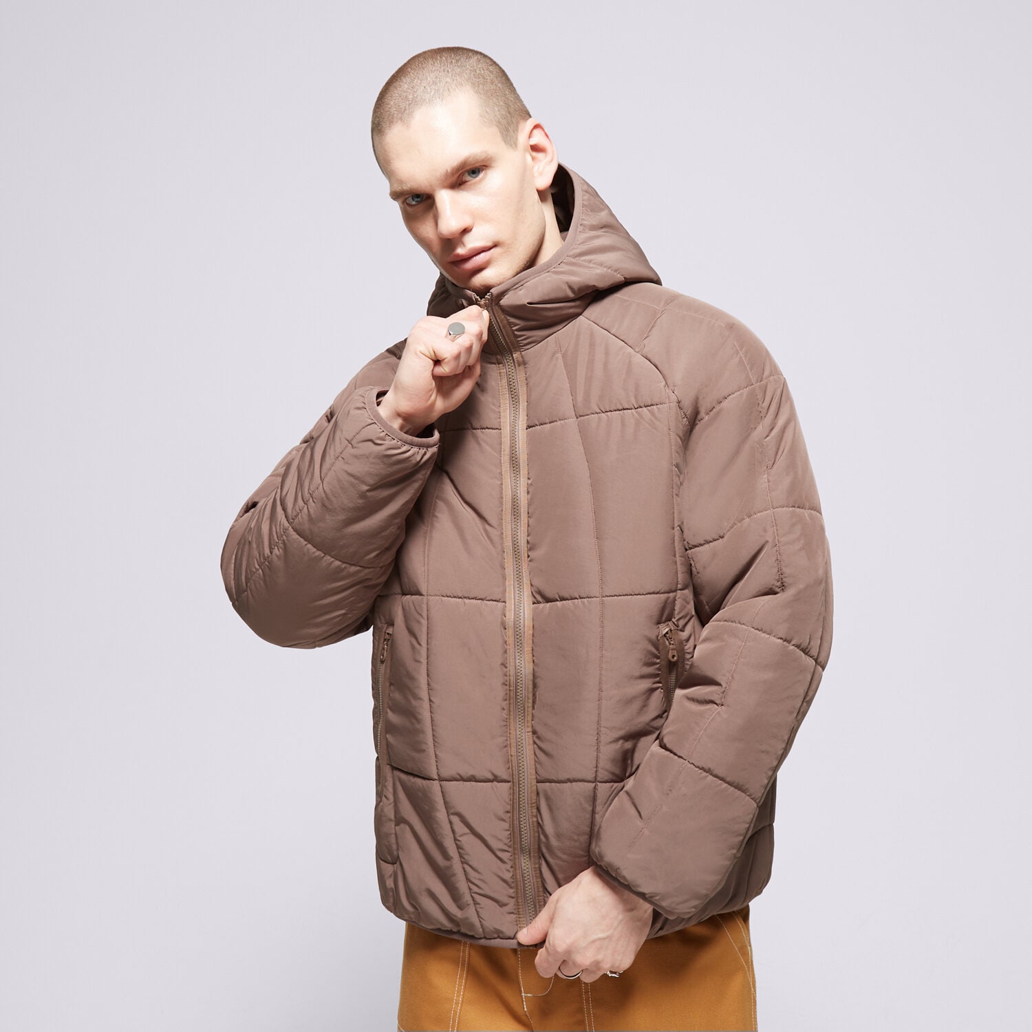 Kurtka zimowa męska ADIDAS KURTKA PUCHOWA ADV PUFF HZ0697 BRĄZOWY