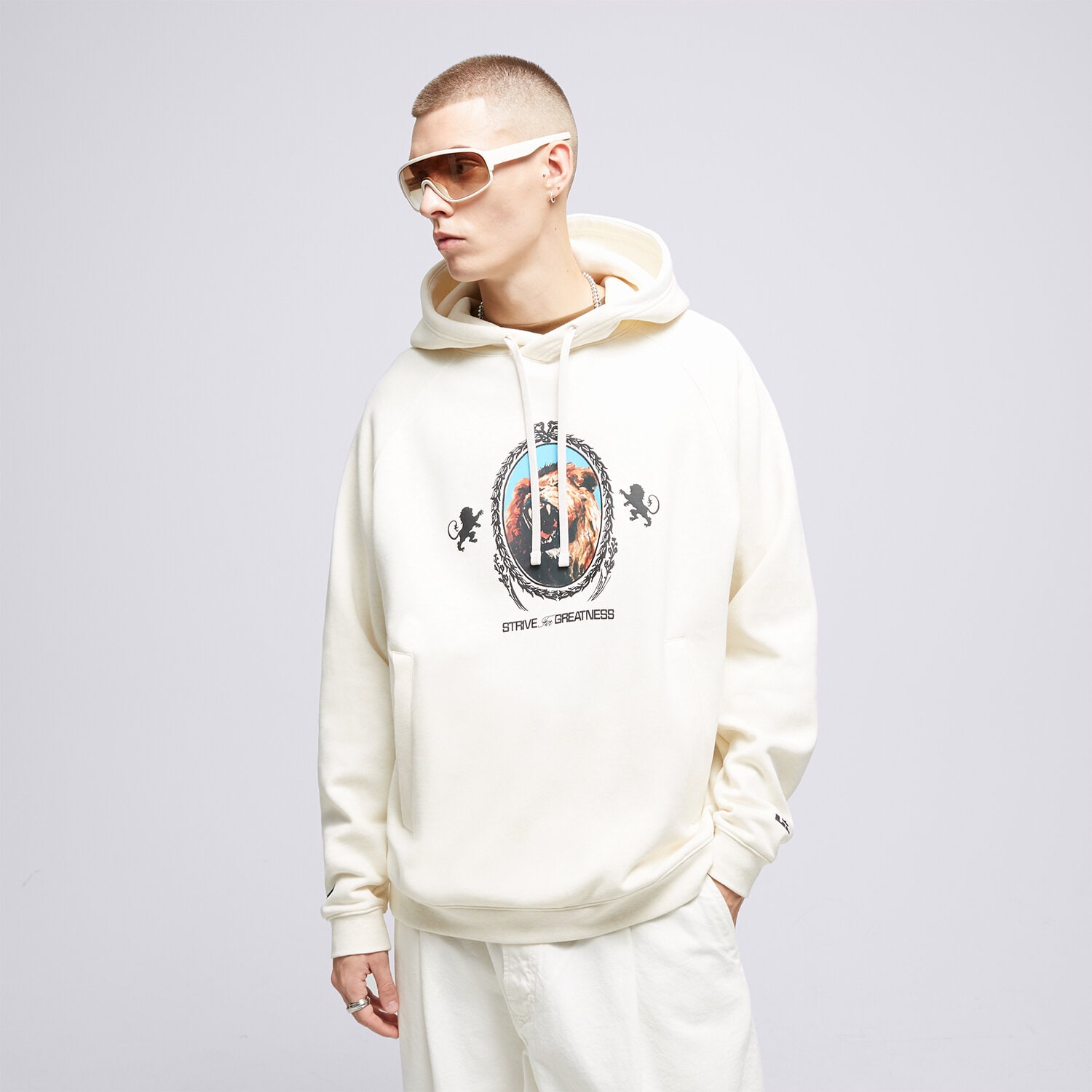 Bluza męska NIKE BLUZA Z KAPTUREM LJ M NK BRSH PO NBA FB7123-027 BIAŁY