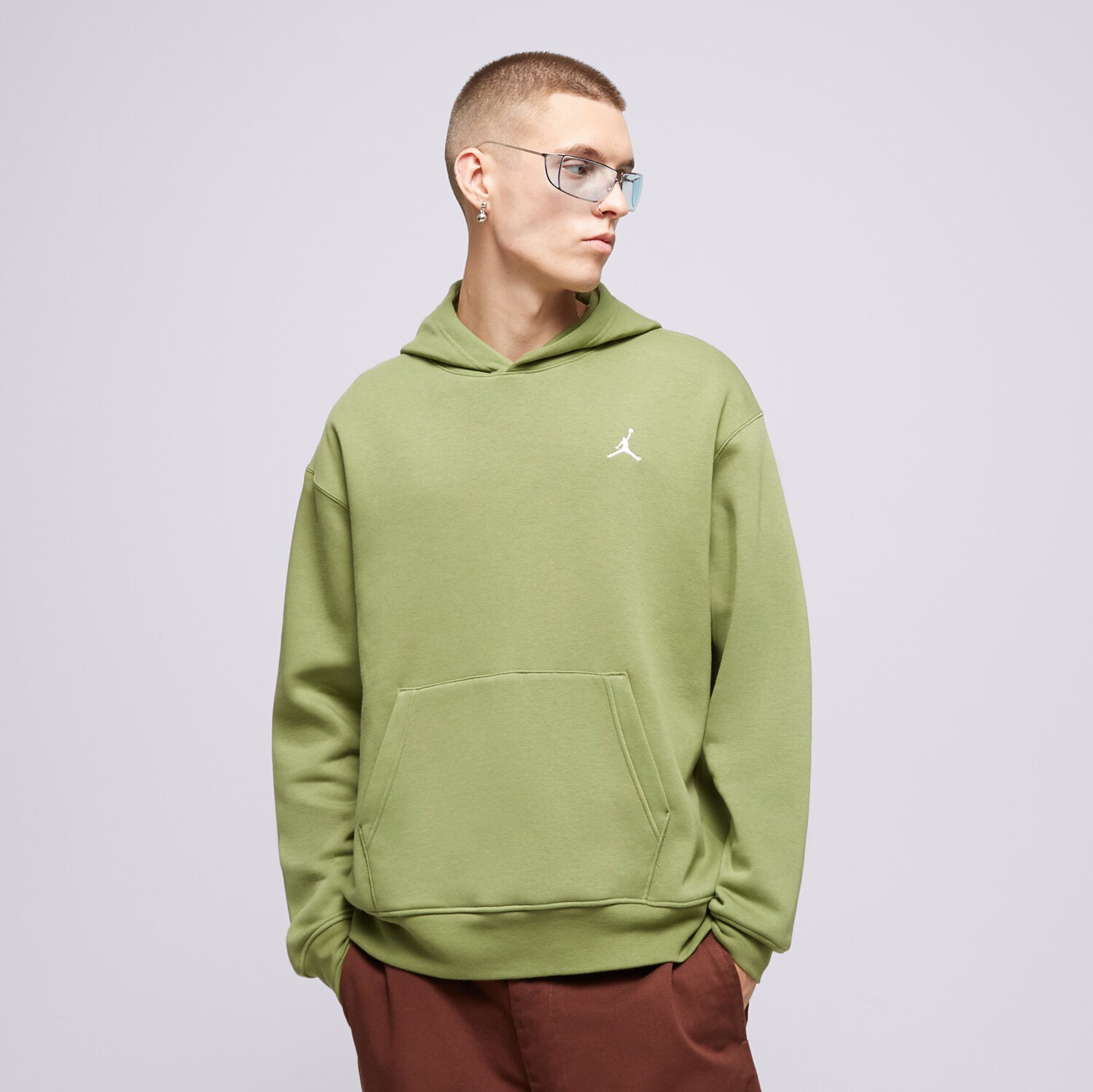 Bluza męska JORDAN BLUZA Z KAPTUREM M J ESS FLC PO FJ7774-340 KHAKI