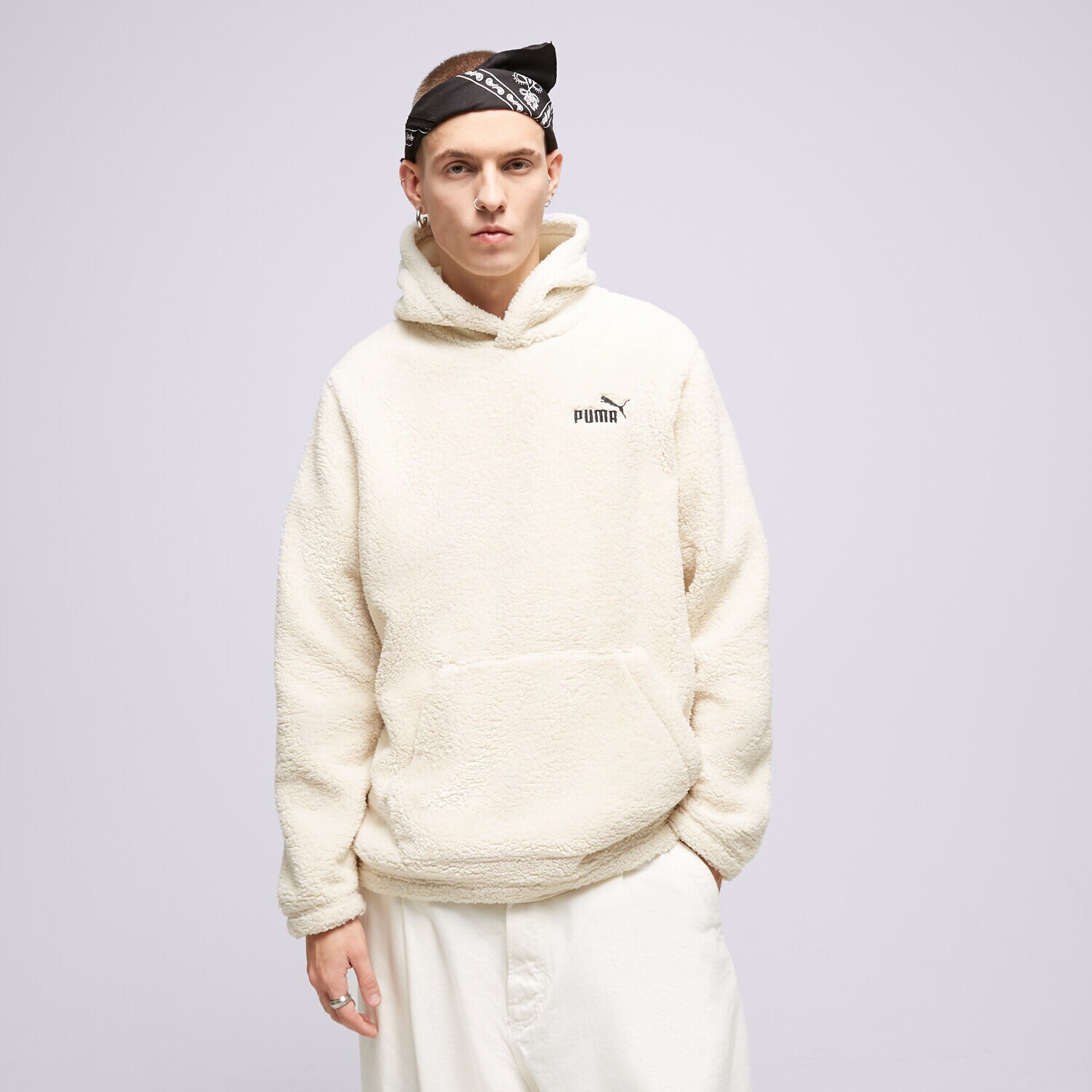 Bluza męska PUMA BLUZA Z KAPTUREM ESS ELEVATED 67598287 BIAŁY