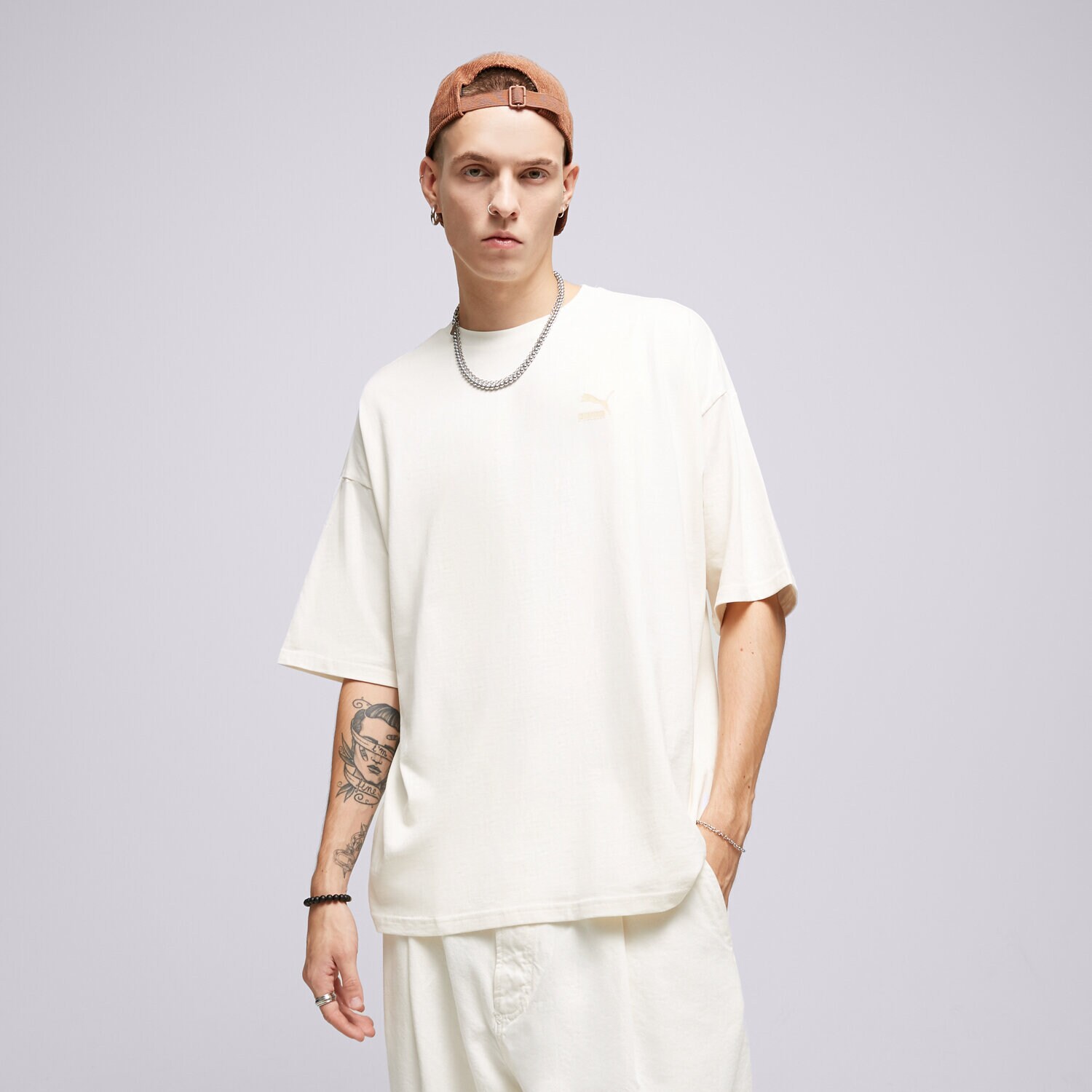 Koszulka, t-shirt sportowy męski PUMA T-SHIRT BETTER CLASSICS OVERSIZED 62131599 BIAŁY