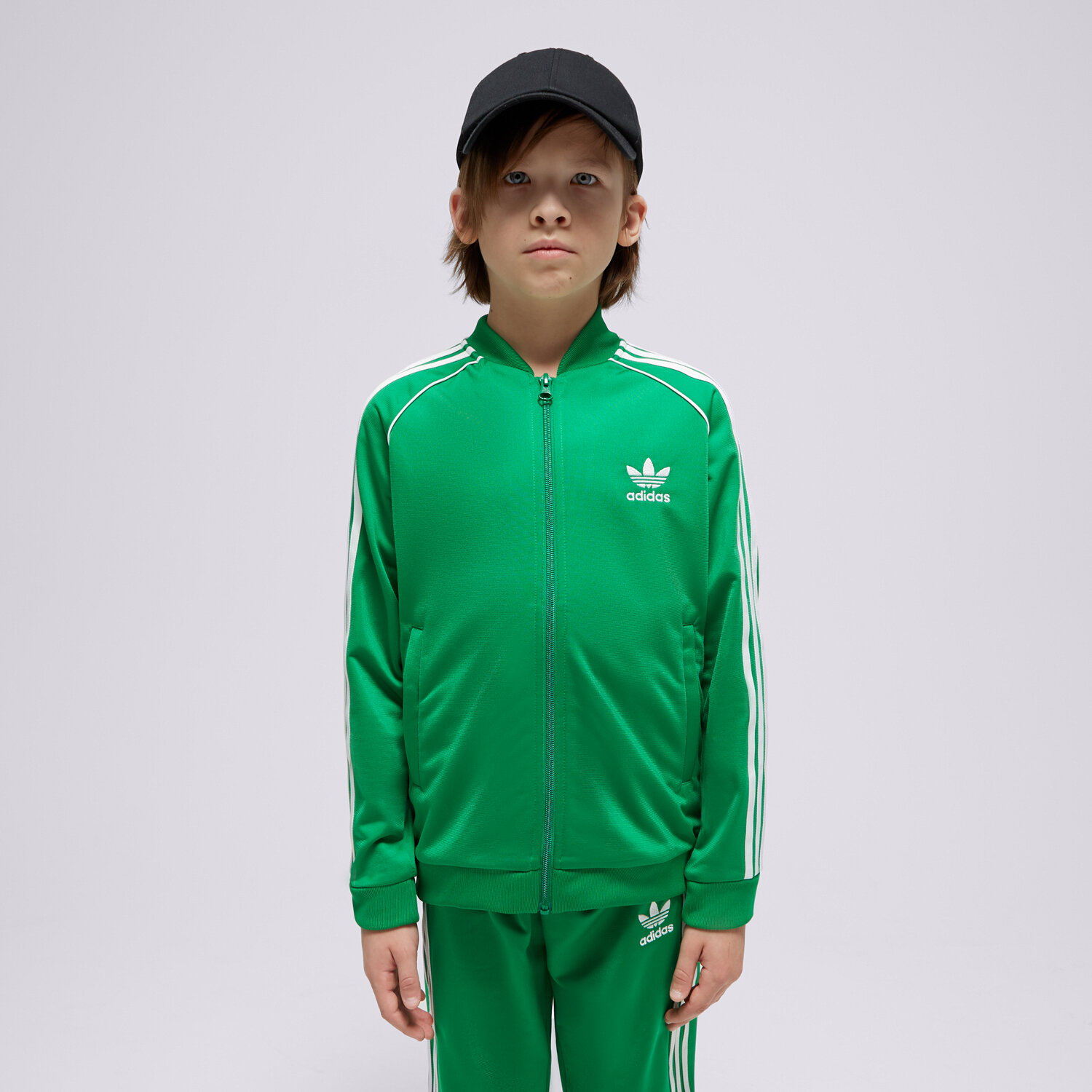 Sportowa bluza dziecięca ADIDAS BLUZA ROZPINANA SST TRACK TOP BOY IN4744 ZIELONY