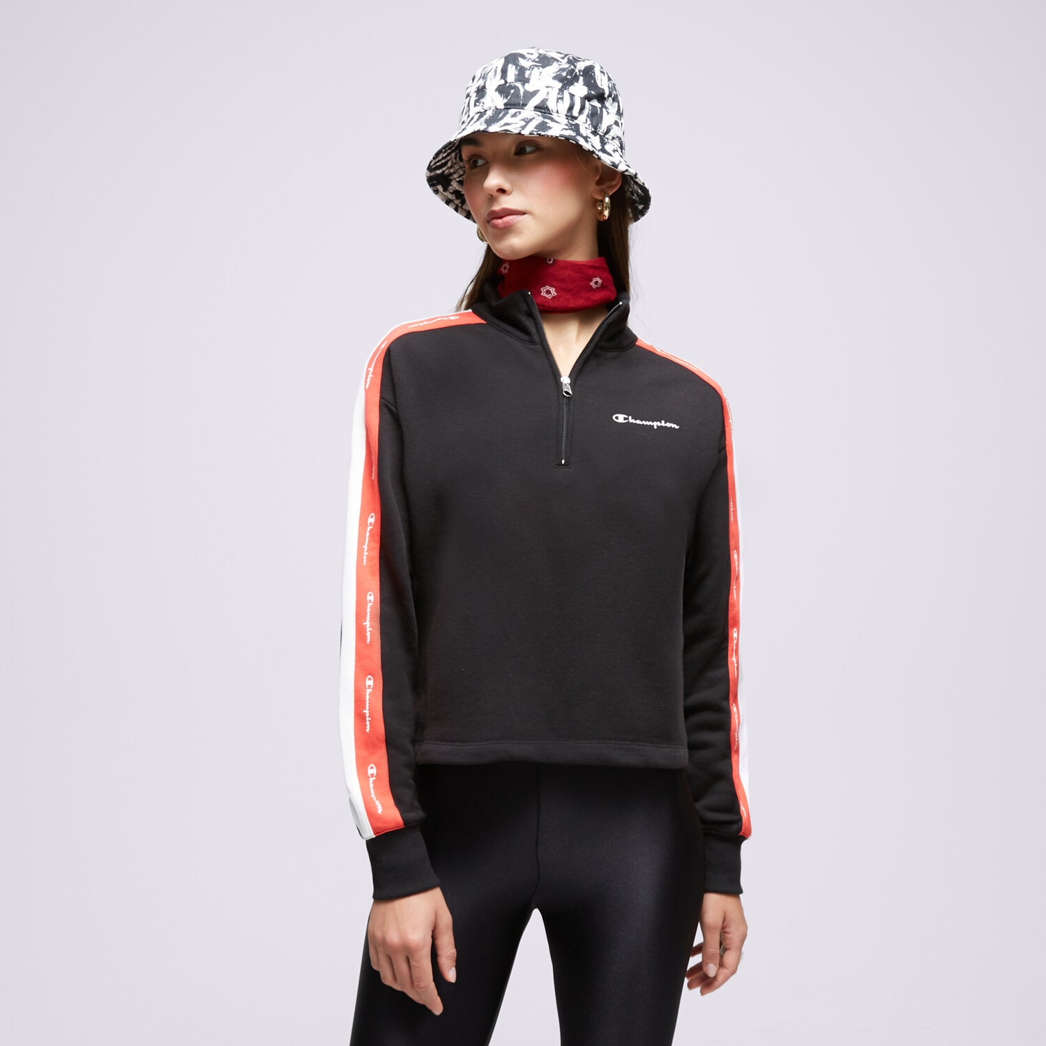 Bluza damska CHAMPION BLUZA ROZPINANA HALF ZIP SWEATSHIRT 116224KK001 CZARNY