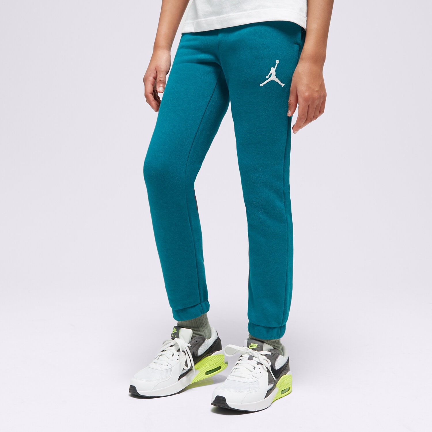 Sportowe spodnie dziecięce JORDAN SPODNIE ICON PLAY FLC GIRL 45C696-U9C NIEBIESKI
