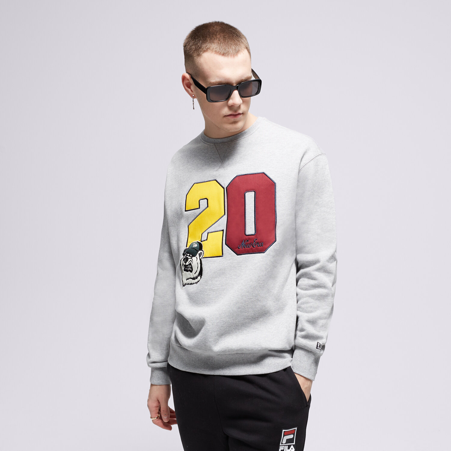 Bluza męska NEW ERA BLUZA NE CREW NECK NONE 60416403 SZARY