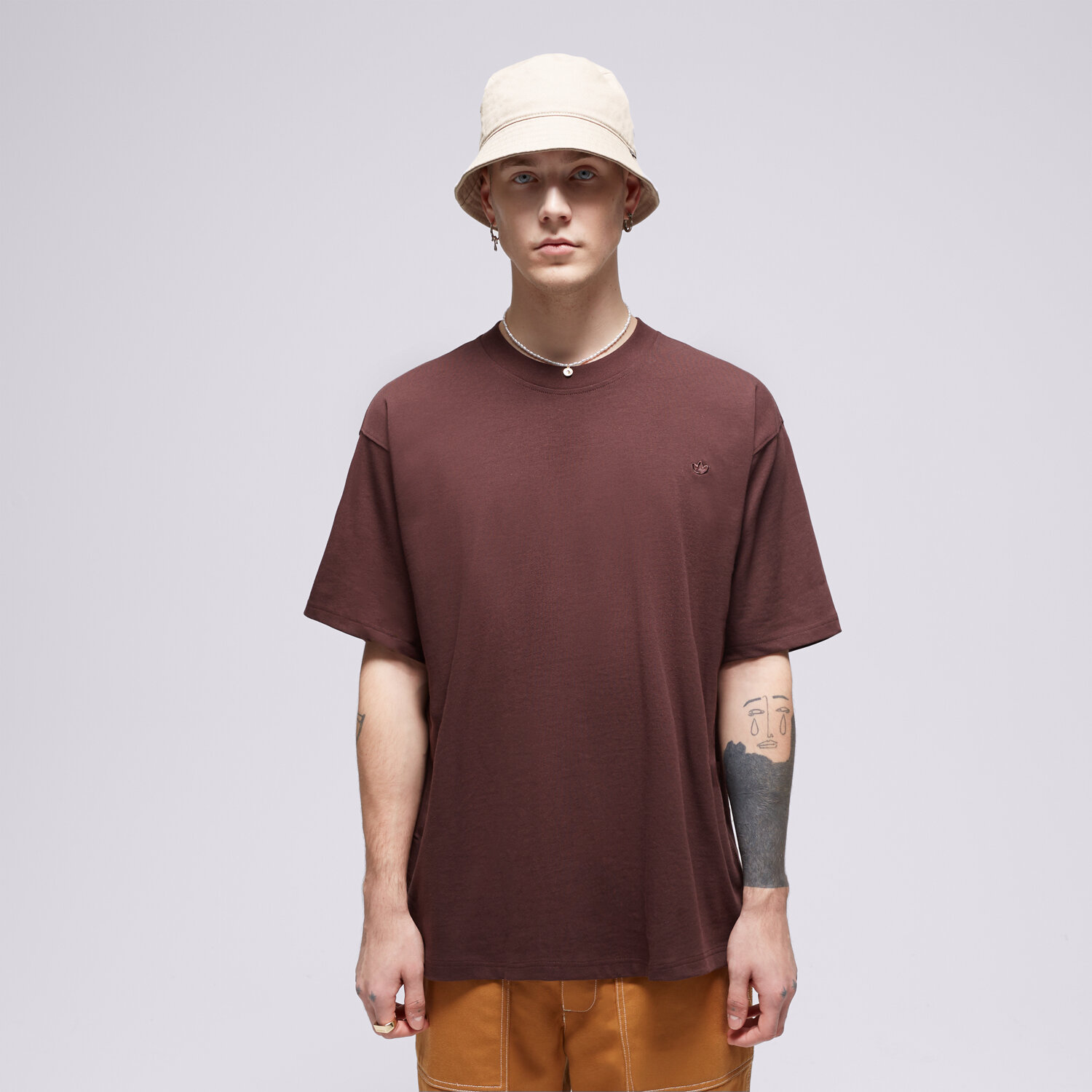 Koszulka, t-shirt sportowy męski ADIDAS T-SHIRT C TEE IM4391 BRĄZOWY
