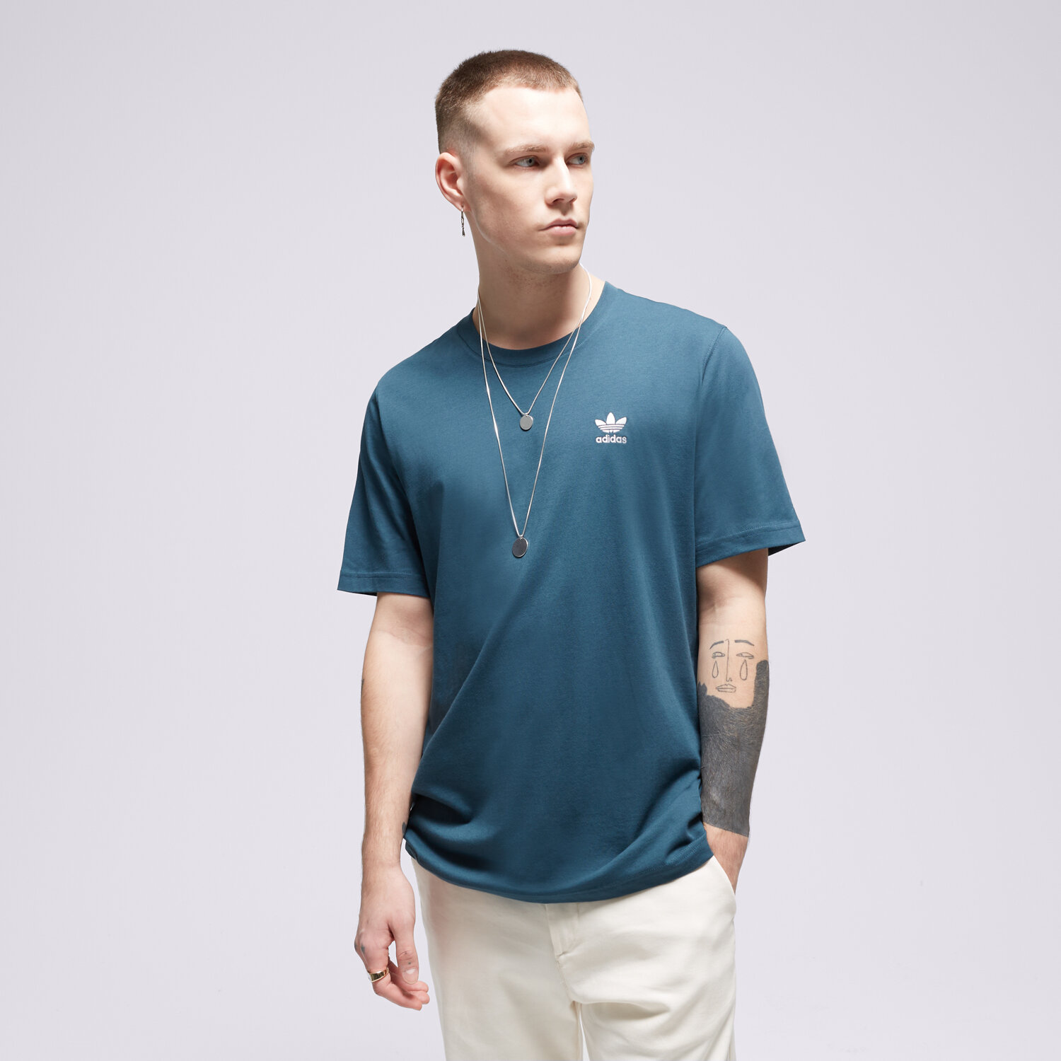 Koszulka, t-shirt sportowy męski ADIDAS T SHIRT ESSENTIAL IL2514 GRANATOWY