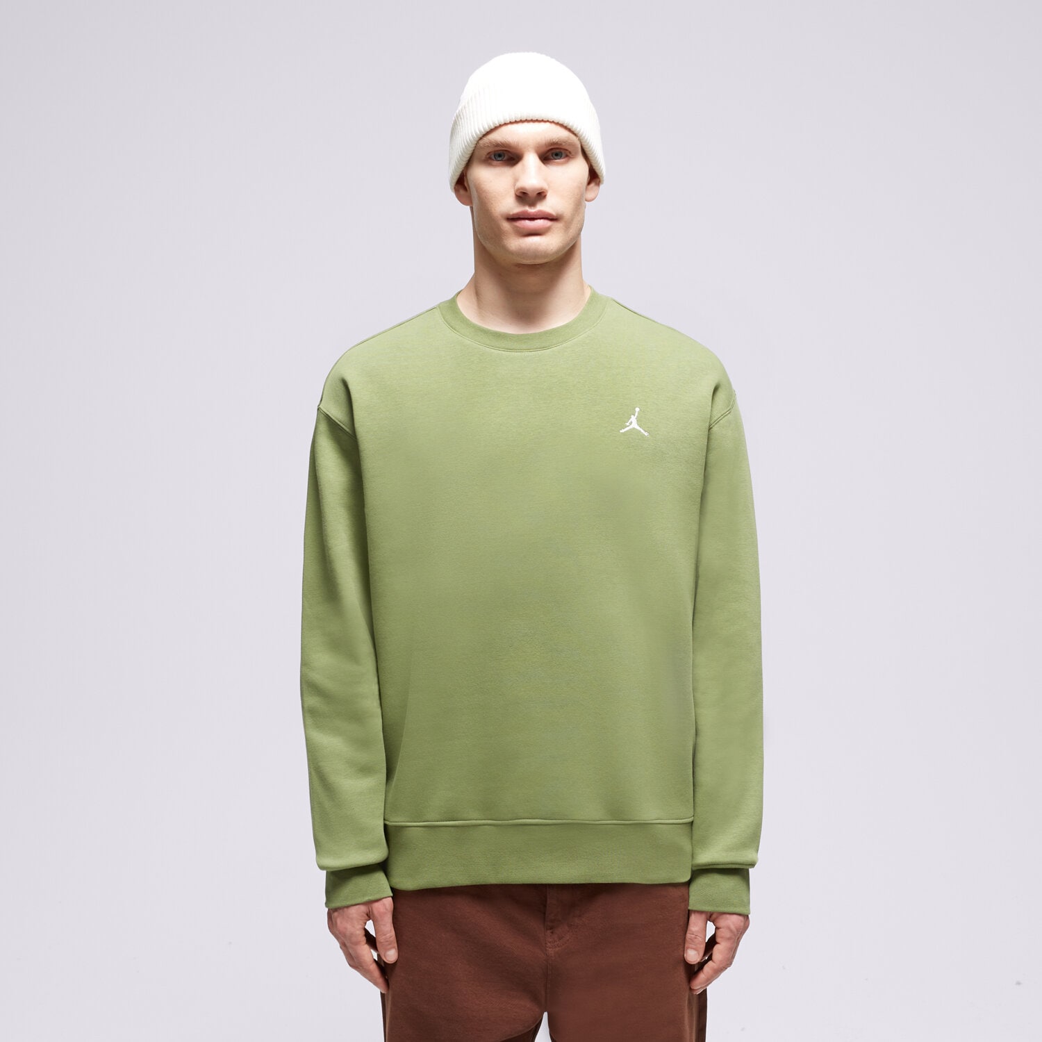 Bluza męska JORDAN BLUZA M J ESS FLC CREW FJ7776-340 KHAKI