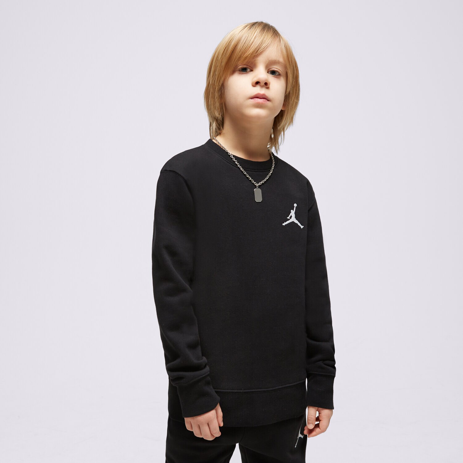 Sportowa bluza dziecięca JORDAN BLUZA JUMPMAN ESSENTIALS CREW UU 95C577-023 CZARNY