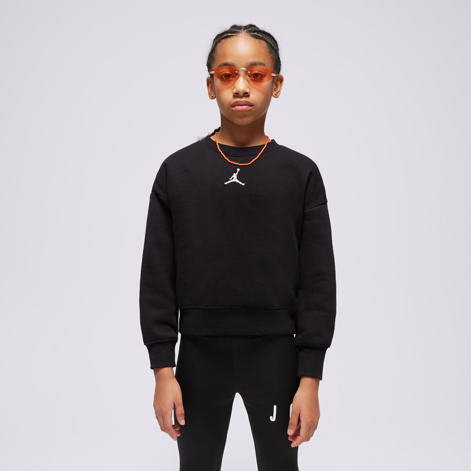 Sportowa bluza dziecięca JORDAN BLUZA JUMPMAN ICON PLAY CREW GIRL 45C387-GAY CZARNY