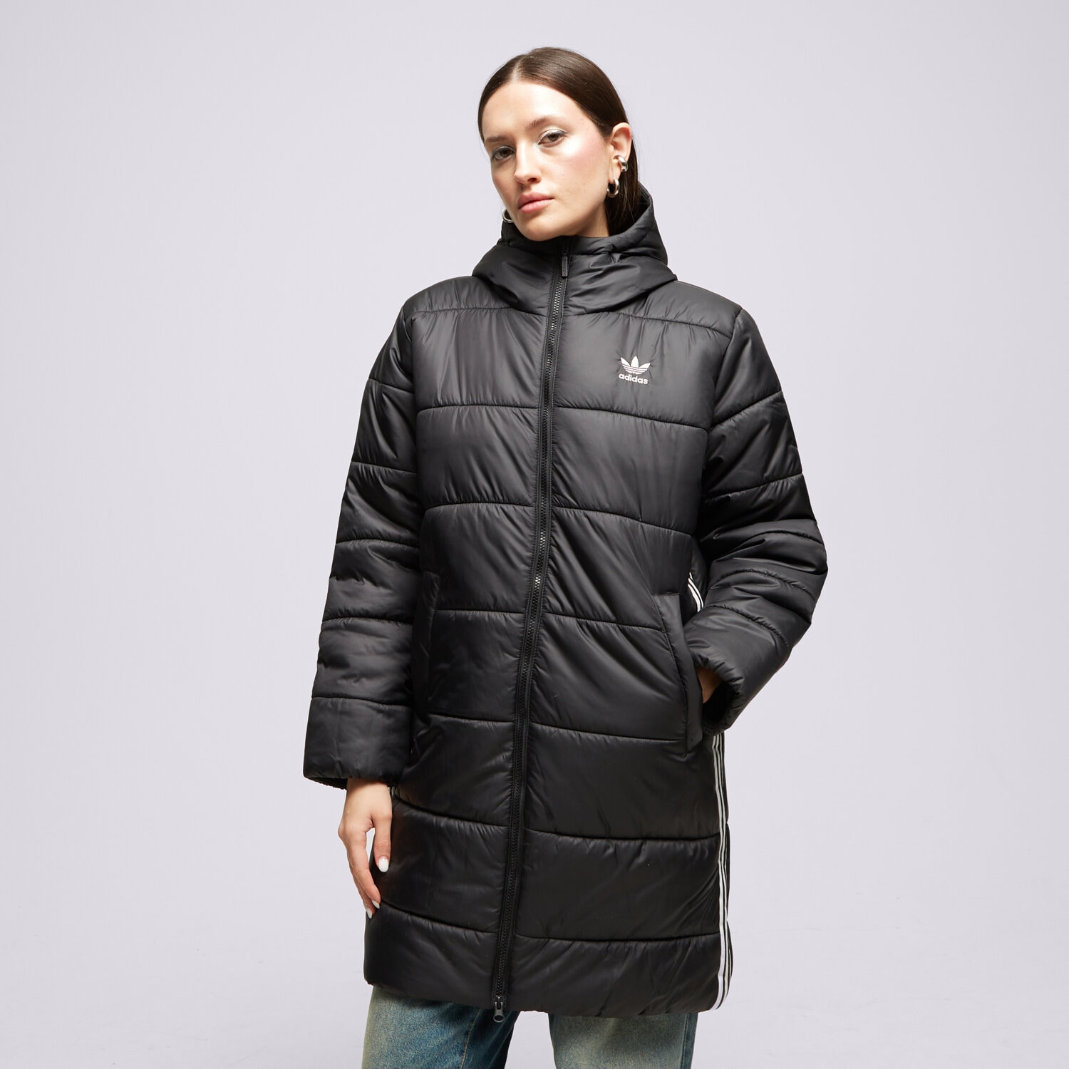 Kurtka zimowa damska ADIDAS KURTKA ZIMOWA ADICOLOR LONG II8456 CZARNY