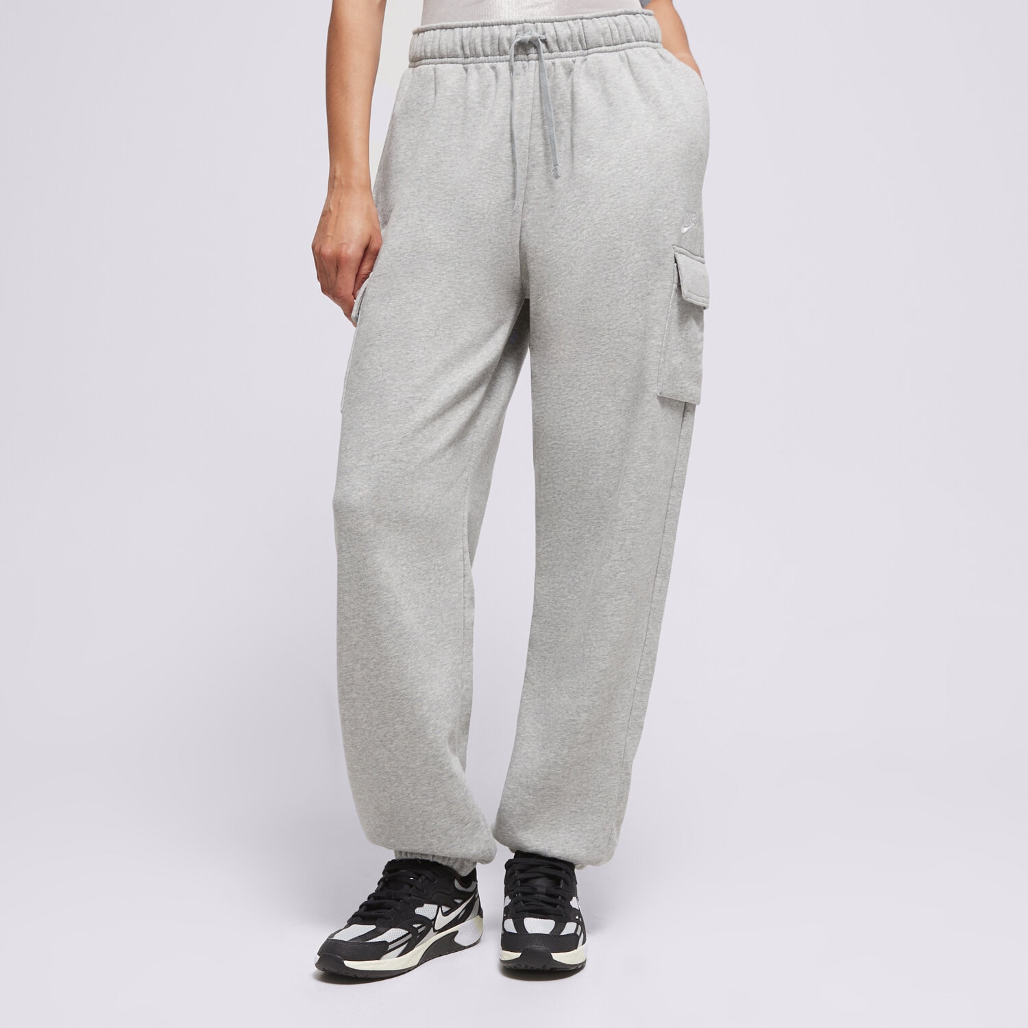 Spodnie sportowe damskie NIKE SPODNIE W NSW CLUB FLC MR PANT CARGO DQ5196-063 SZARY