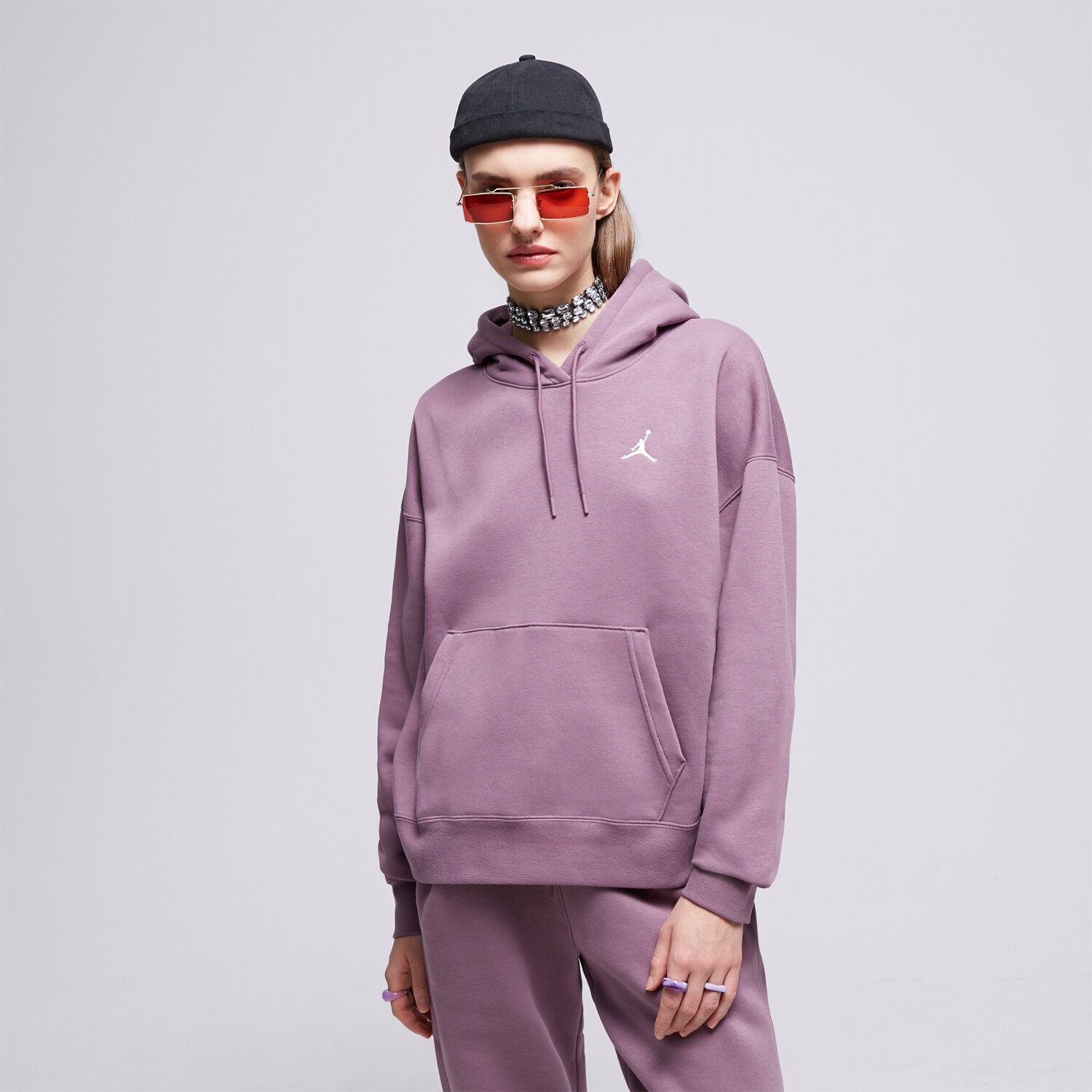 Bluza damska JORDAN BLUZA Z KAPTUREM W J BRKLN FLC PO 2 FN4488-508 FIOLETOWY