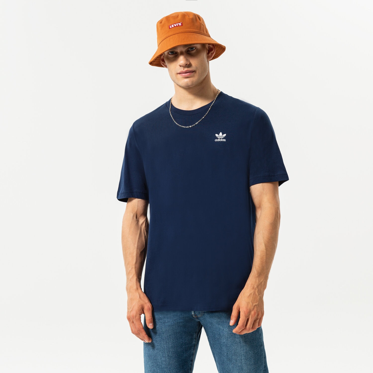 Koszulka, t-shirt sportowy męski ADIDAS T-SHIRT ESSENTIAL HJ7978 GRANATOWY