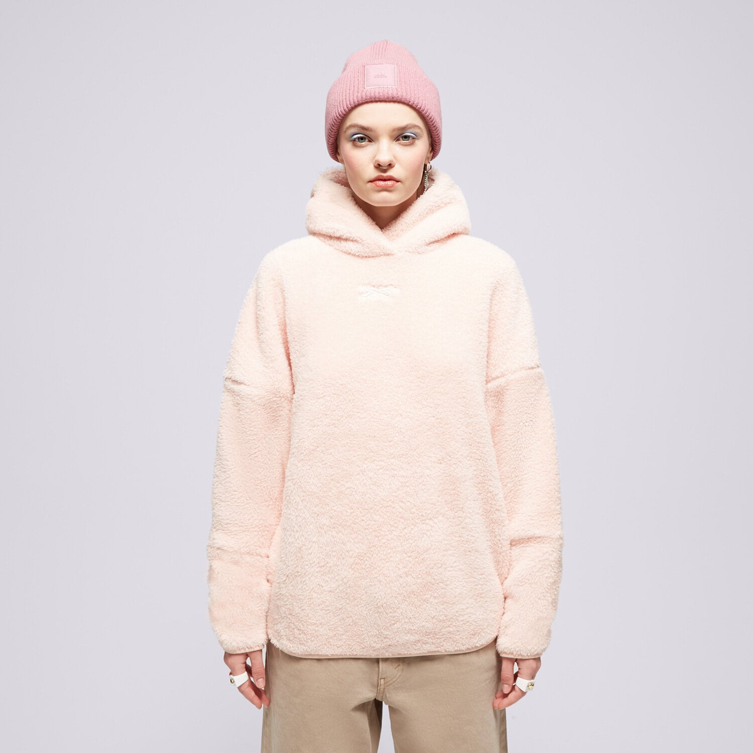 Bluza damska REEBOK BLUZA Z KAPTUREM LUX COZY PLUSH 100035033 PUDROWY ROZ