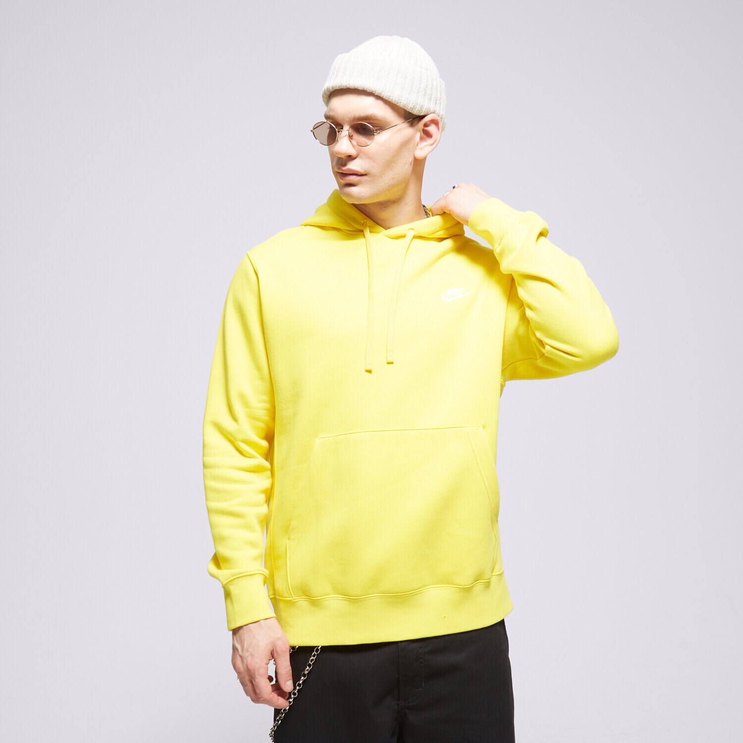 Bluza męska NIKE BLUZA Z KAPTUREM SPORTSWEAR CLUB FLEECE BV2654-718 ŻÓŁTY