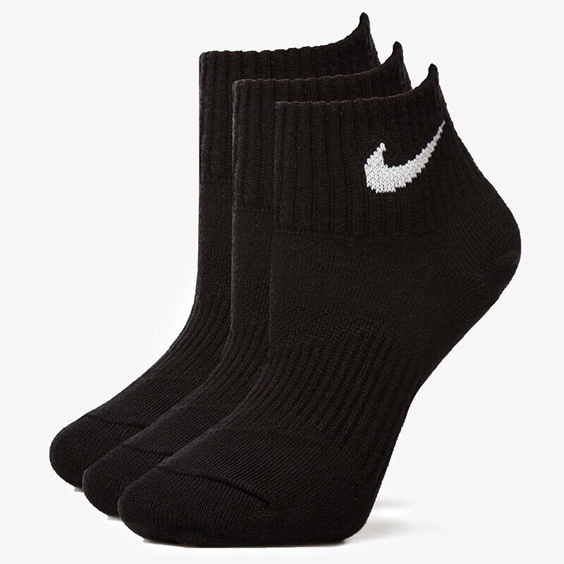 Skarpetki sportowe damskie NIKE SKARPETY 3PPK QUARTER LIGHTWEIGHT SX4706001 CZARNY