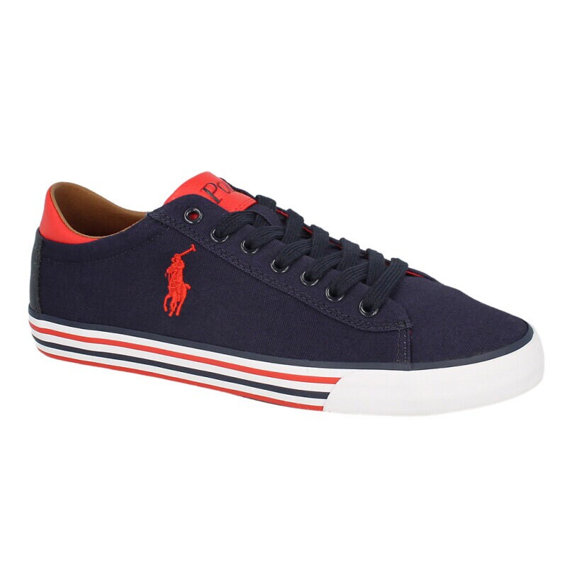 Buty sneakersy męskie POLO RL HARVEY NE NEWPORT NAVY/RL2000 RED CANVAS 8161907580GB GRANATOWY