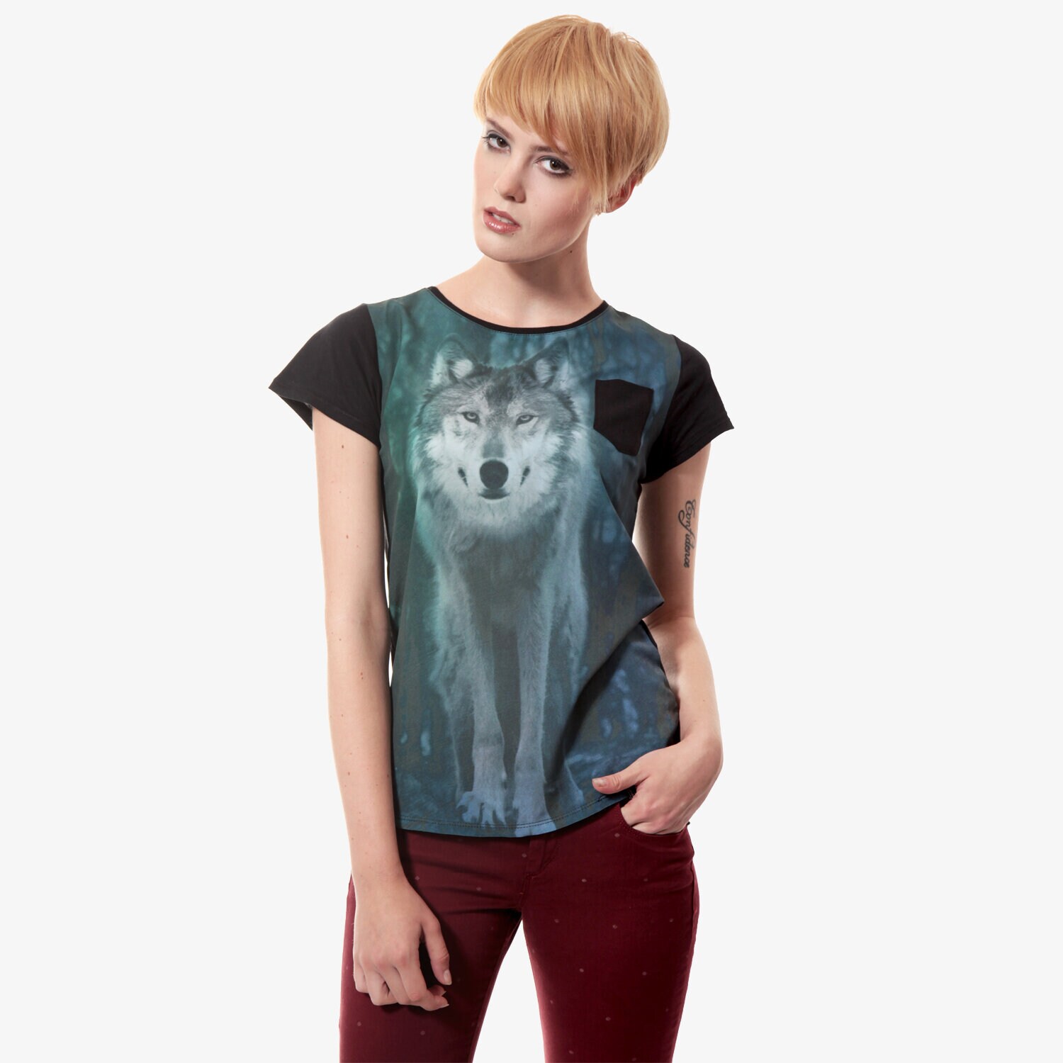 Koszulka, t-shirt damski O'NEILL T-SHIRT LW PRINTED 4573119011 GRANATOWY