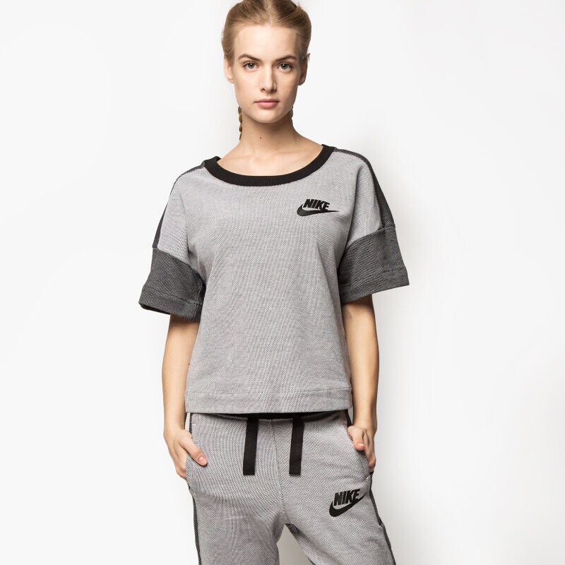 Bluza damska NIKE BLUZA RALLY PLUS SS CREW 728225100 SZARY