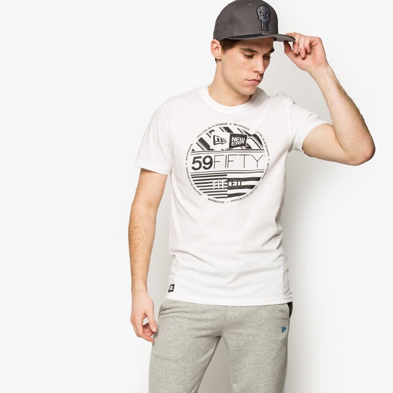 Koszulka, t-shirt sportowy męski NEW ERA T-SHIRT NEUE LUXX VISOR TEE 11208532 BIAŁY