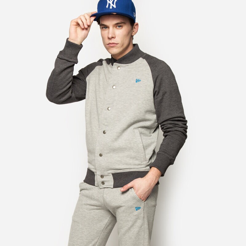 Bluza męska NEW ERA BLUZA ESS FT VARSITY JKT 11208633 SZARY