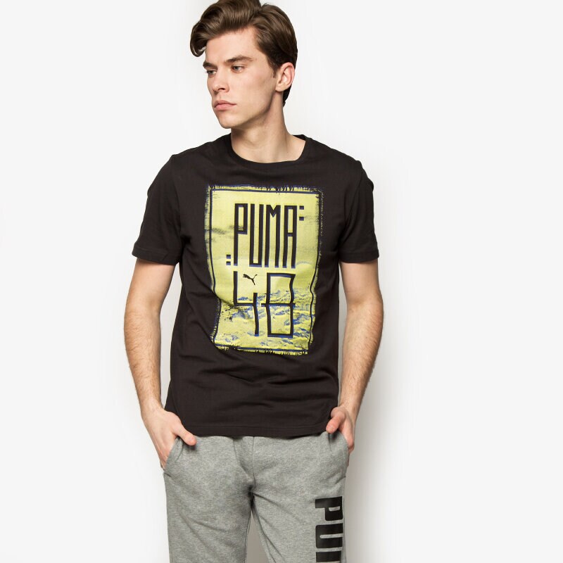 Koszulka, t-shirt sportowy męski PUMA T-SHIRT PHOTOGRAPHIC TEE 83643701 CZARNY