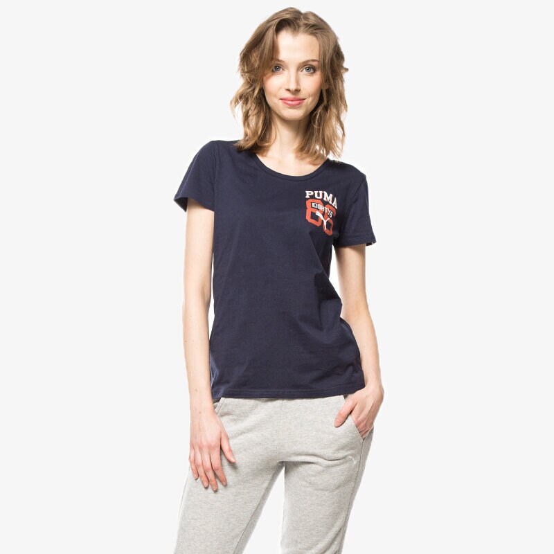 Koszulka, t-shirt damski PUMA T-SHIRT STYLE ATHL TEE 83639536 GRANATOWY
