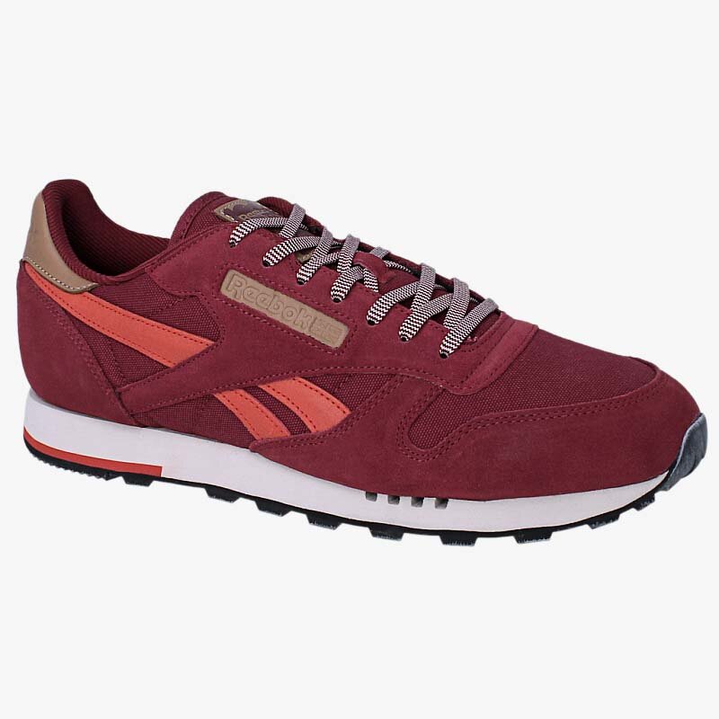 Buty sneakersy męskie REEBOK CL LEATHER UTILITY V72845 BORDOWY