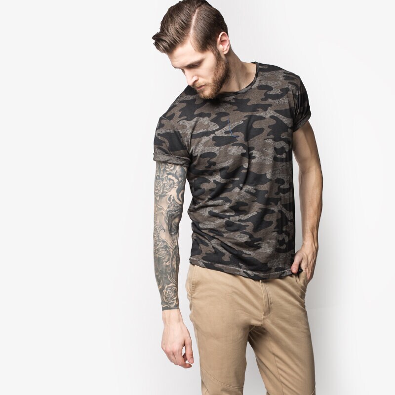 Koszulka, t-shirt sportowy męski CONFRONT T-SHIRT PORTORYKO CF16TSM62001 KHAKI