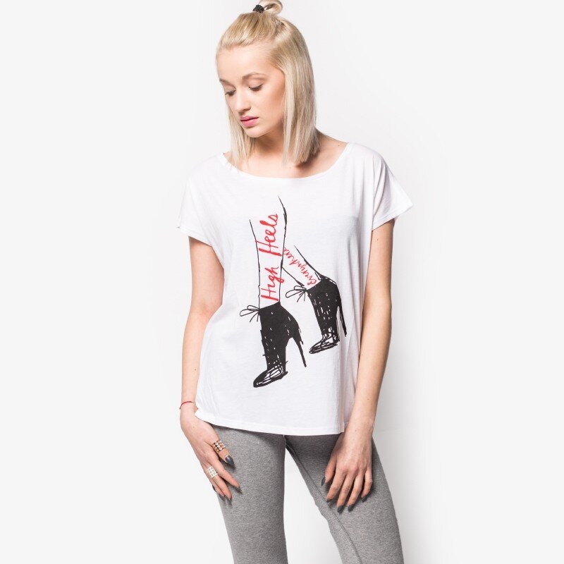Koszulka, t-shirt damski CONFRONT T-SHIRT EREBUS CF16TSD06001 BIAŁY