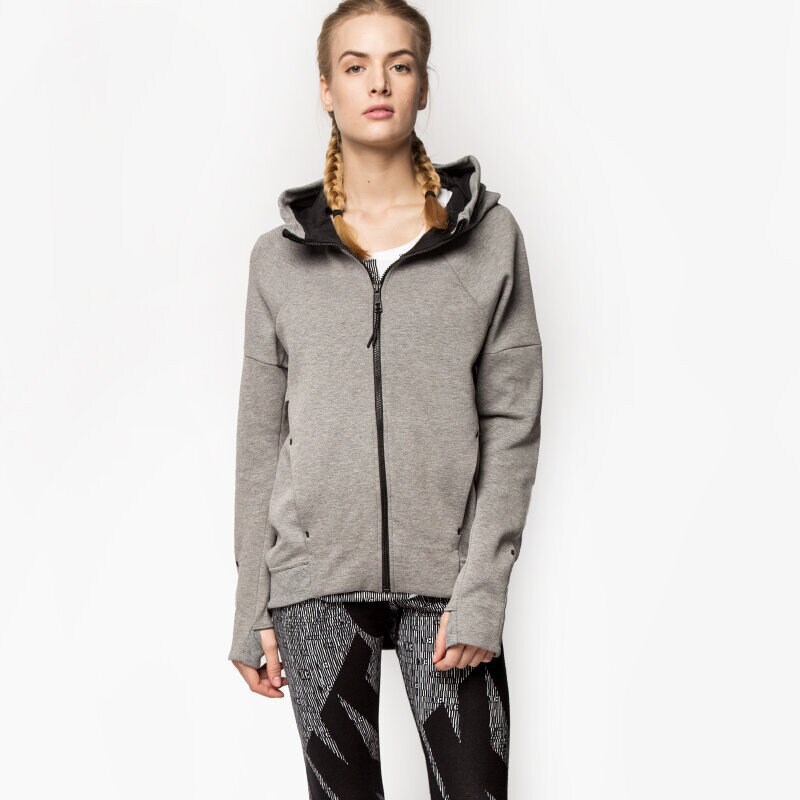 Bluza damska NIKE BLUZA TECH FLEECE FZ HOODIE 806329091 SZARY