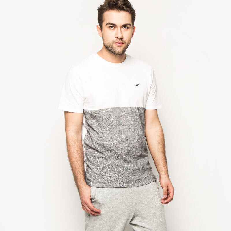 Koszulka, t-shirt sportowy męski NIKE T-SHIRT TEE-SHOEBOX 739469100 BIAŁY