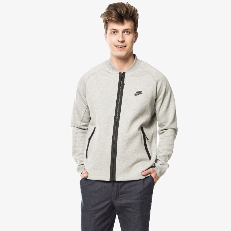 Bluza męska NIKE BLUZA TECH FLC VARSITY JKT 678508063 SZARY