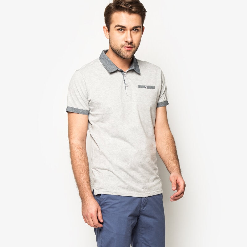 Koszulka, t-shirt sportowy męski CONFRONT POLO CUZCO CF16POM03001 SZARY