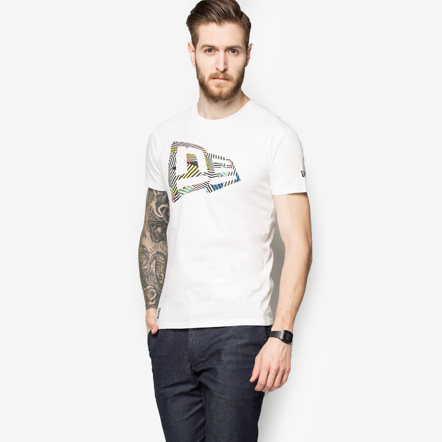 Koszulka, t-shirt sportowy męski NEW ERA WALALA FLAG TEE 11208466 BIAŁY
