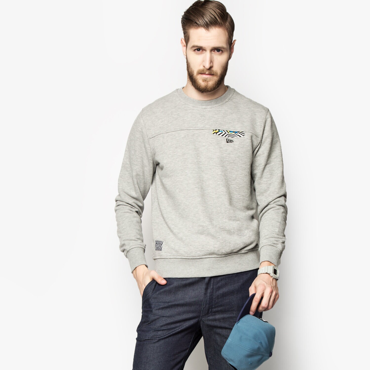 Bluza męska NEW ERA WALALA CREW 11208600 SZARY